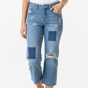 X-RAY JEANS Women’s Distressed Light Wash Mom Jeans